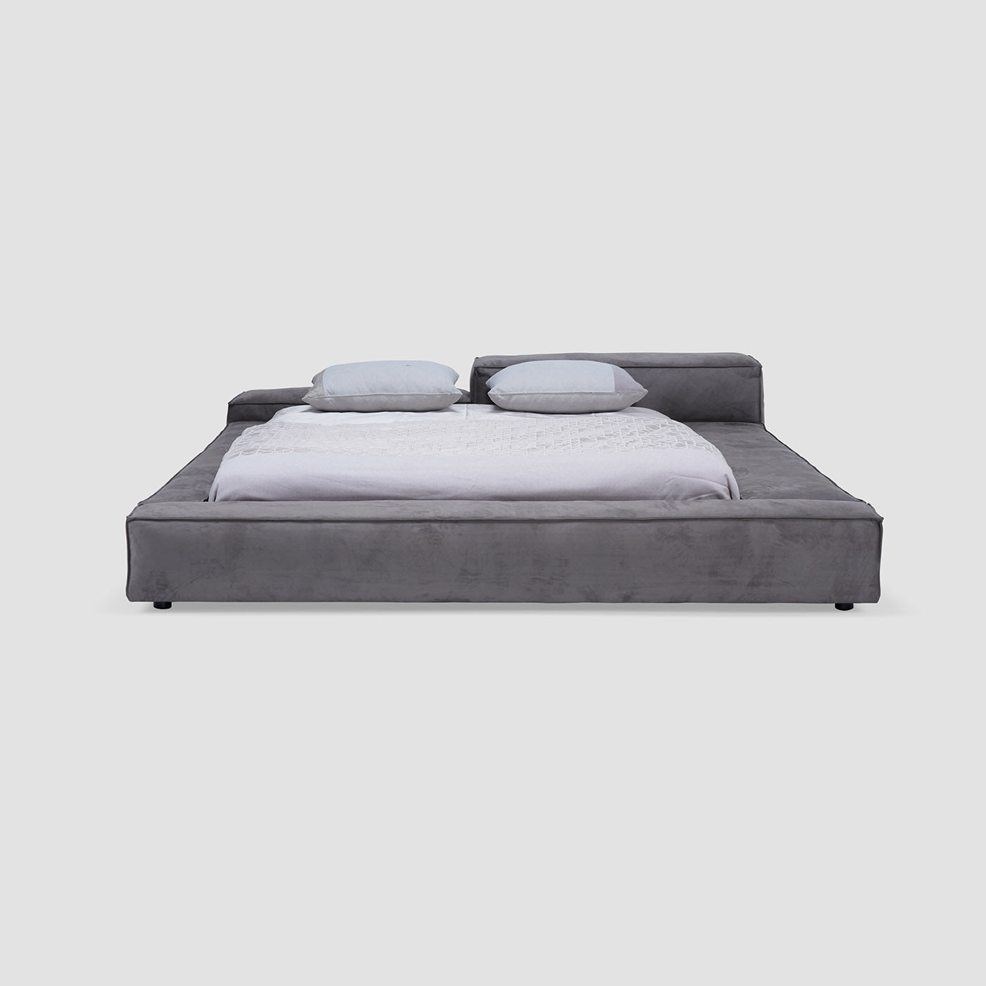 MAPLE HOME DECORATION Asymmetrical Headboard Platform Bed - Custom Sizes