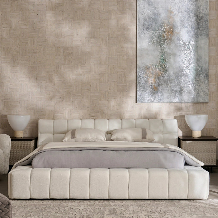 MAPLE HOME DECORATION Tufted Upholstered Low-Profile Bed - Custom Sizes