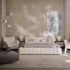 MAPLE HOME DECORATION Tufted Upholstered Low-Profile Bed - Custom Sizes