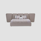 MAPLE HOME DECORATION Half-Leather Storage Bed with Long Headboard - Custom Sizes