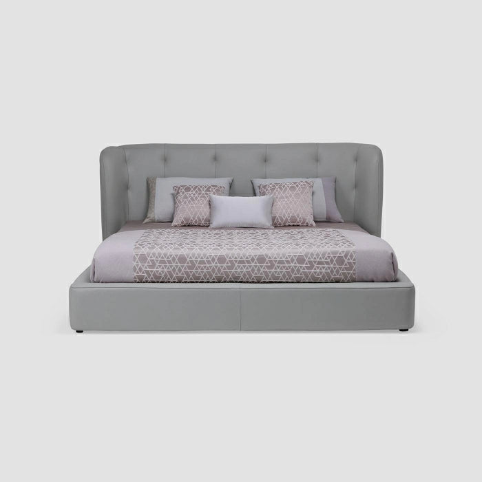 MAPLE HOME DECORATION Natural Leather Button Headboard Bed - Custom Sizes