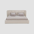 MAPLE HOME DECORATION Natural Leather Button Headboard Bed - Custom Sizes