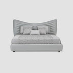 MAPLE HOME DECORATION Layered Headboard Top Grain Leather Bed - Custom Sizes