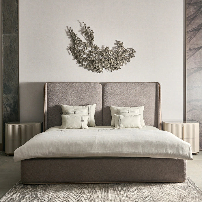 MAPLE HOME DECORATION Tall Tailored Fabric Upholstered Bed - Custom Sizes