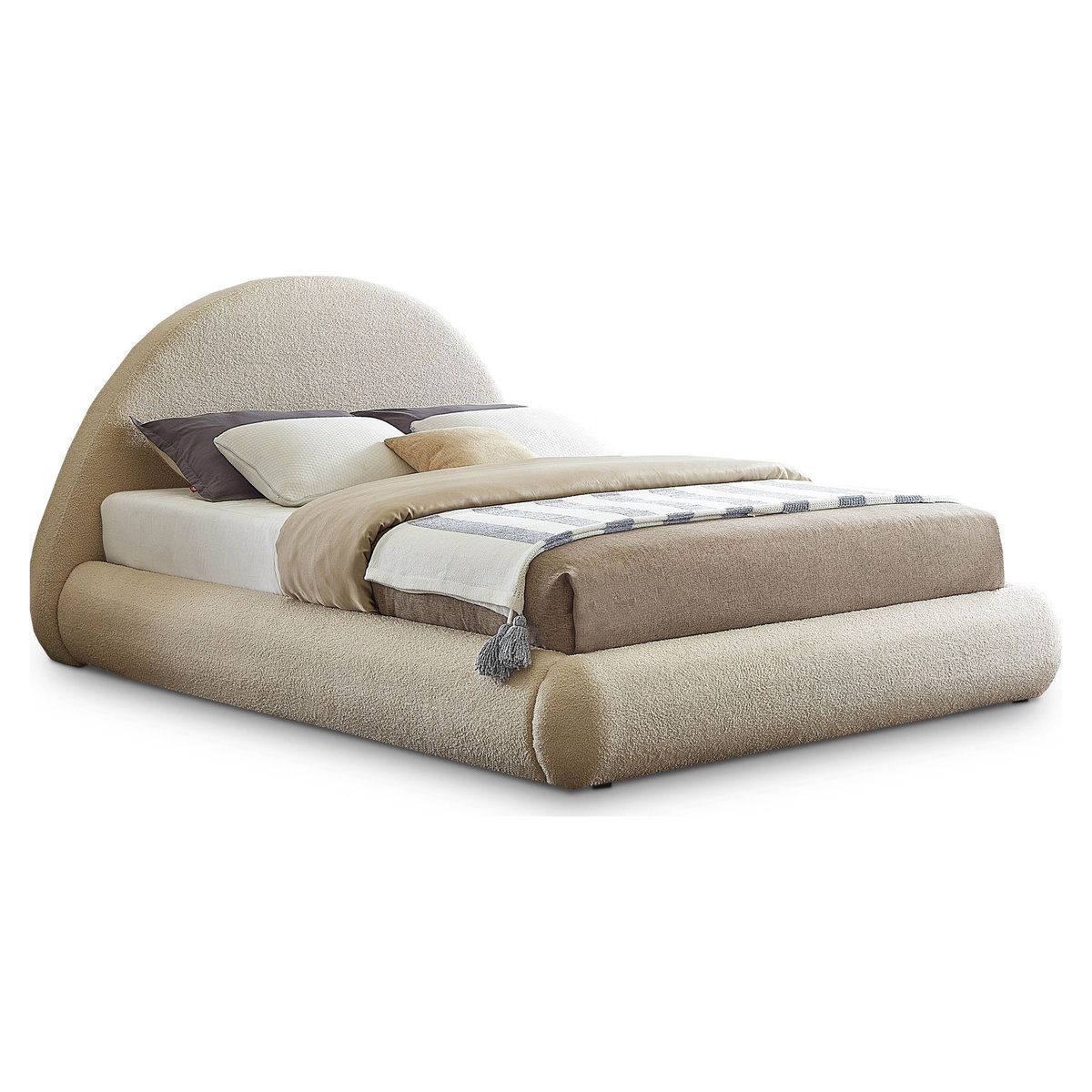 MAPLE HOME Custom Upholstered Bed Frame ¨C Modern Style with Leather/Velvet/Fabric Options