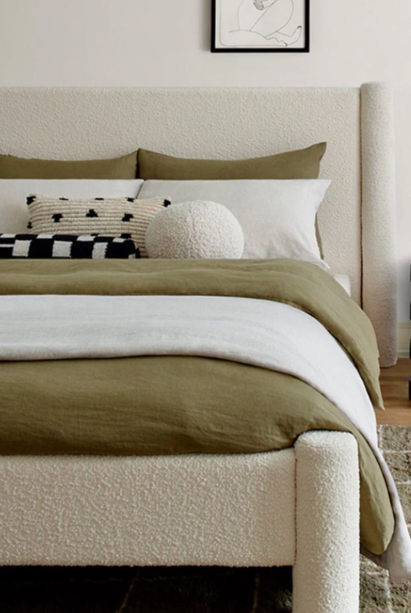 MAPLE HOME Custom Upholstered Bed Frame ¨C Modern Style with Leather/Velvet/Fabric Options