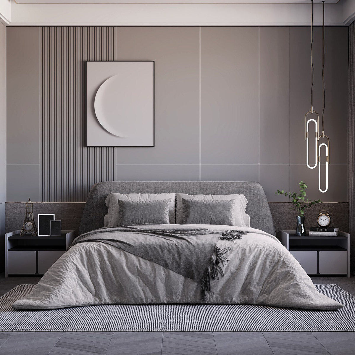 MAPLE HOME Custom Upholstered Bed Frame ¨C Modern Style with Leather/Velvet/Fabric Options