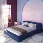 MAPLE HOME Custom Upholstered Bed Frame ¨C Modern Style with Leather/Velvet/Fabric Options
