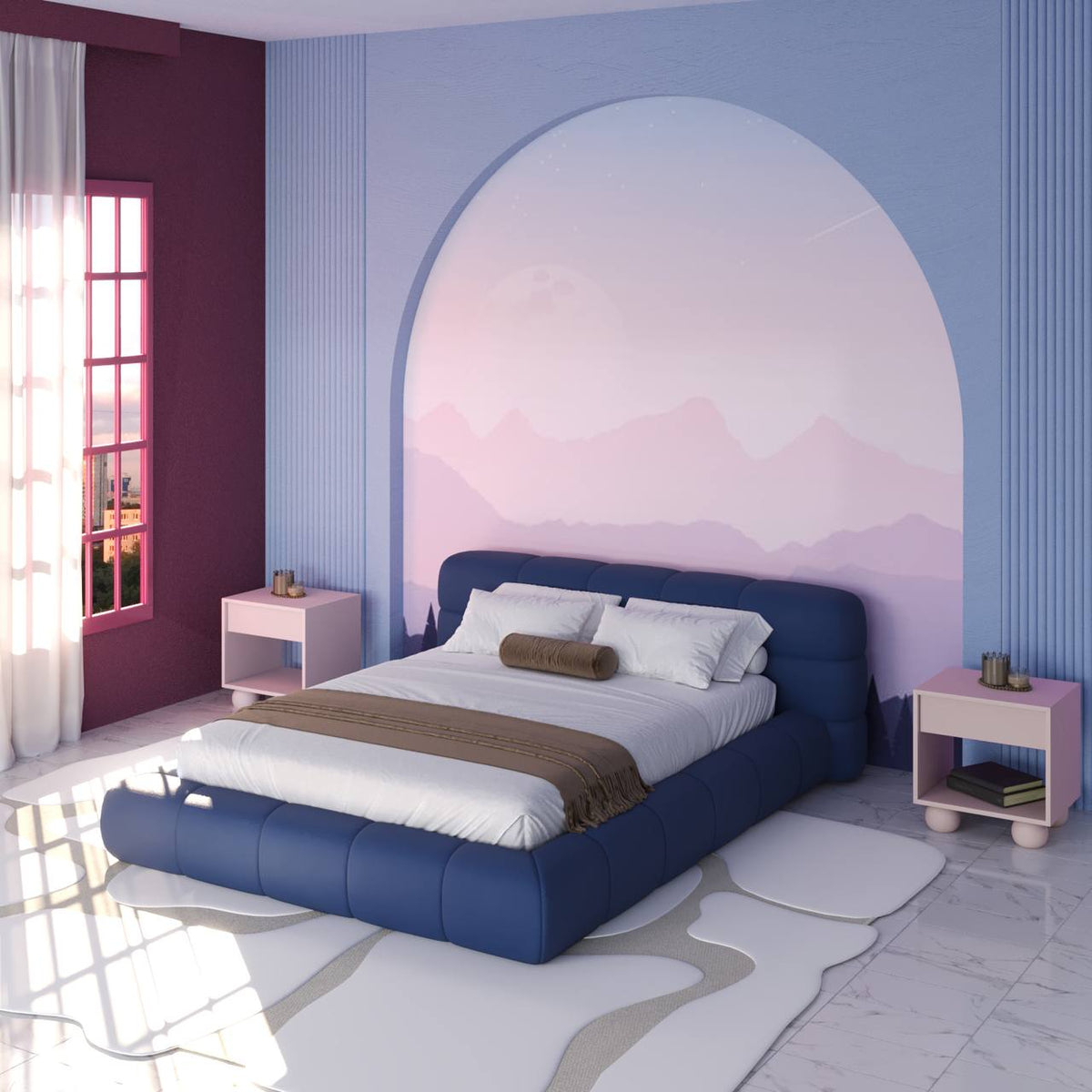 MAPLE HOME Custom Upholstered Bed Frame ¨C Modern Style with Leather/Velvet/Fabric Options