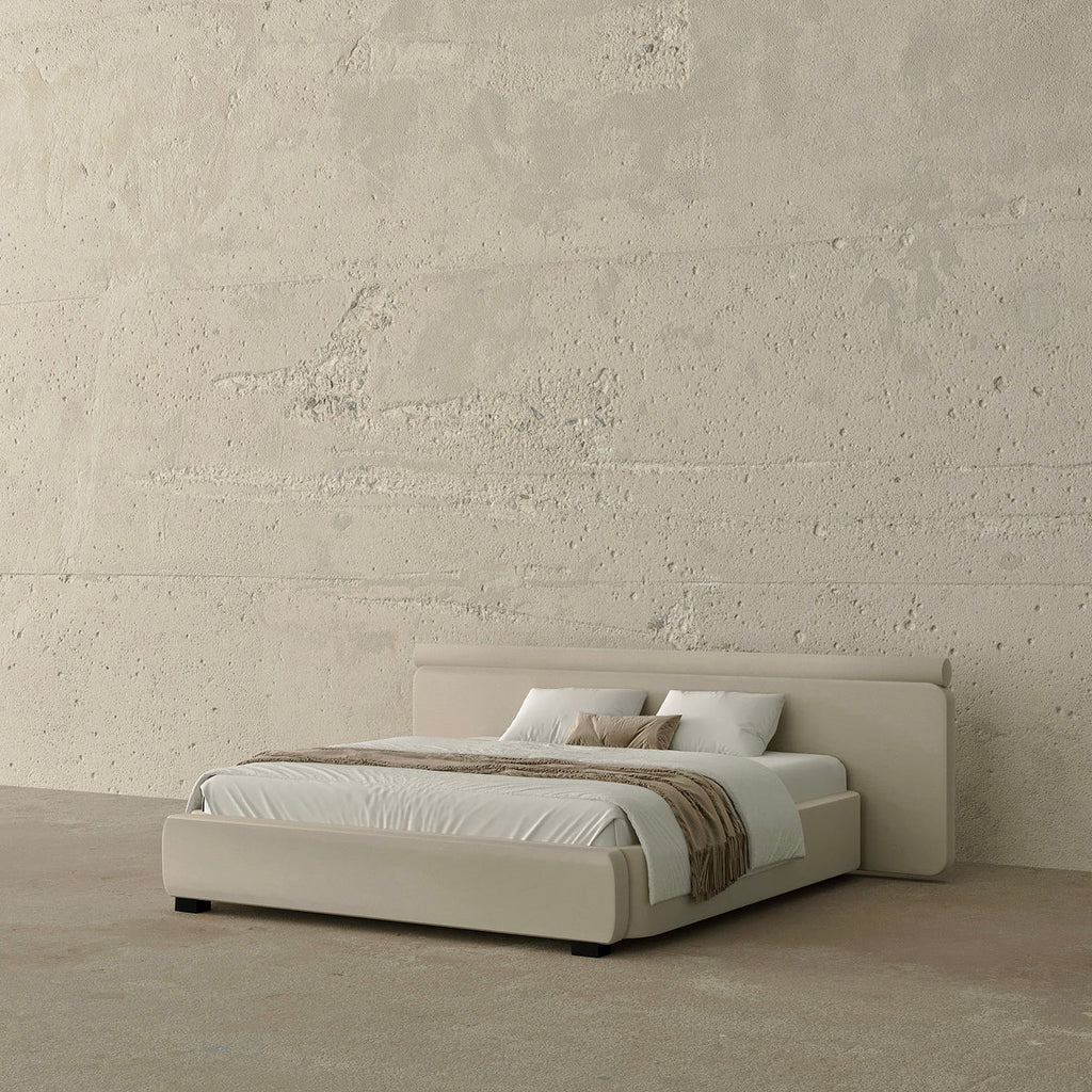 MAPLE HOME Custom Upholstered Bed Frame ¨C Modern Style with Leather/Velvet/Fabric Options