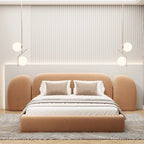 MAPLE HOME Custom Upholstered Bed Frame ¨C Modern Style with Leather/Velvet/Fabric Options