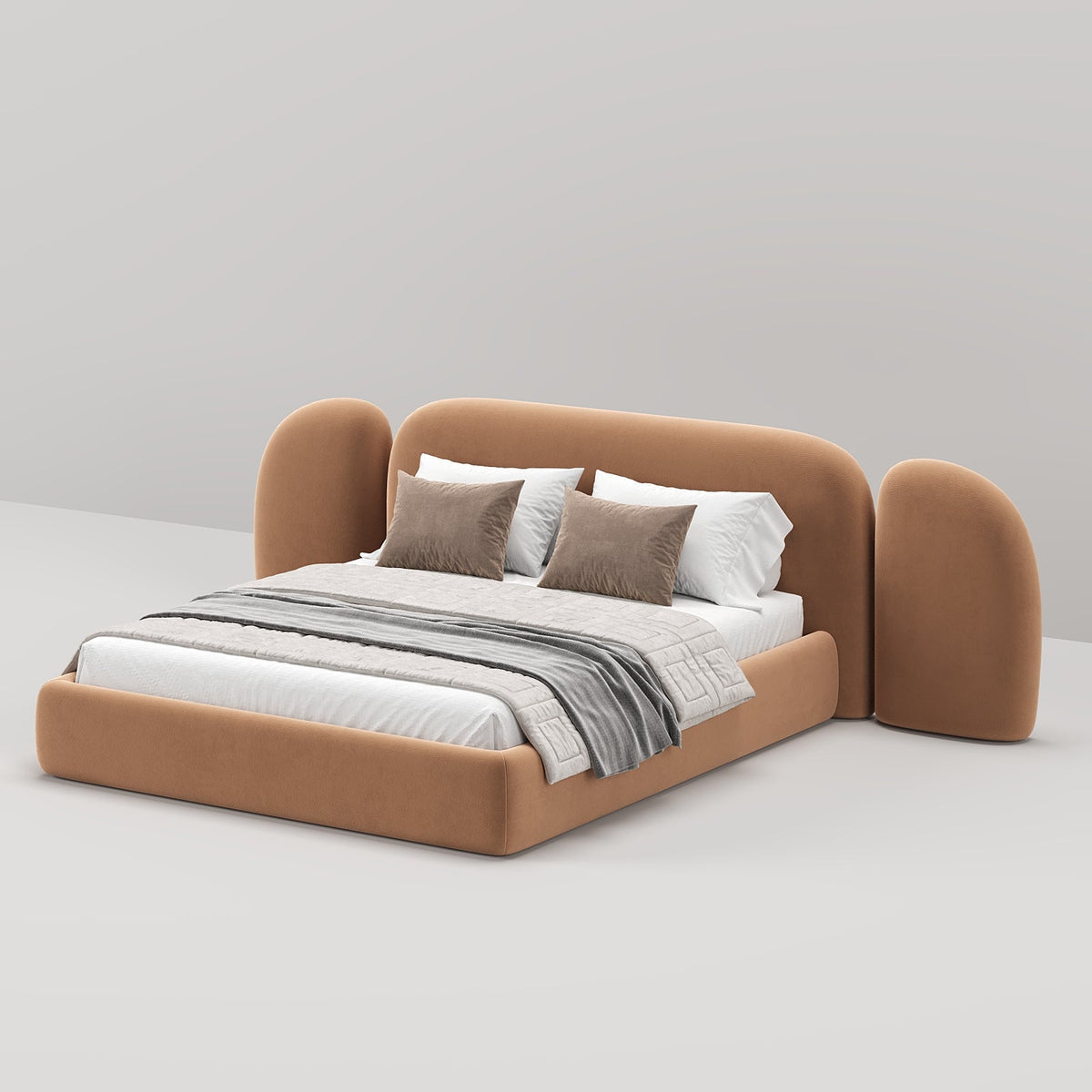 MAPLE HOME Custom Upholstered Bed Frame ¨C Modern Style with Leather/Velvet/Fabric Options
