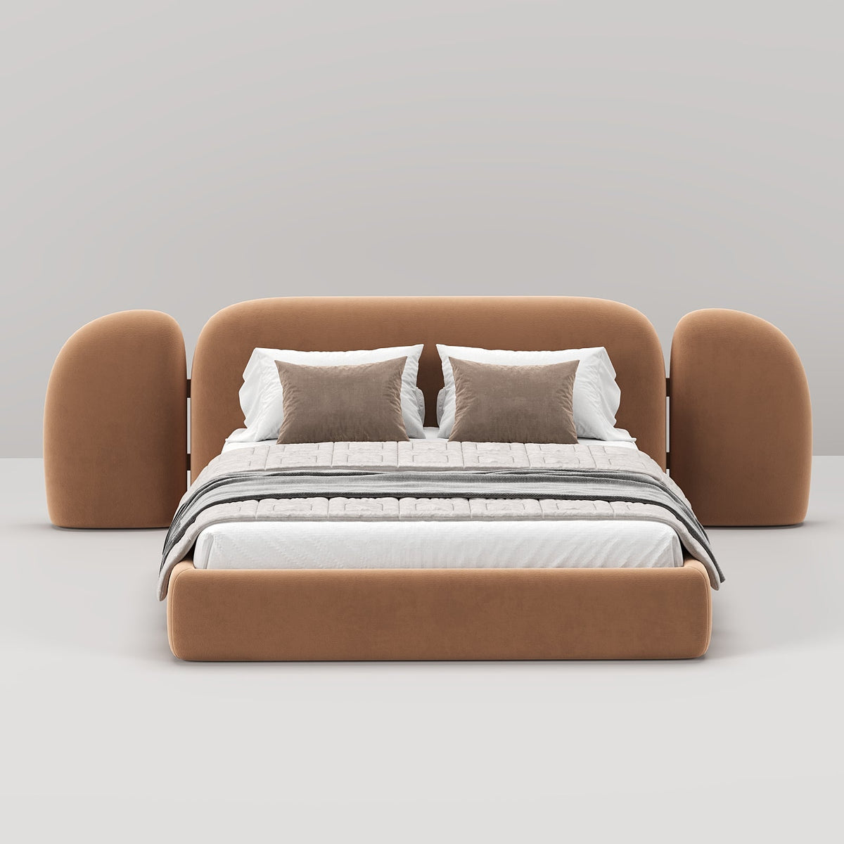MAPLE HOME Custom Upholstered Bed Frame ¨C Modern Style with Leather/Velvet/Fabric Options