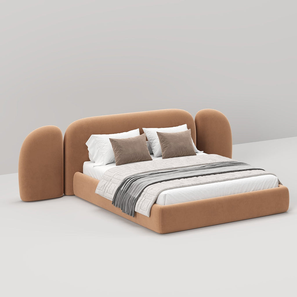 MAPLE HOME Custom Upholstered Bed Frame ¨C Modern Style with Leather/Velvet/Fabric Options