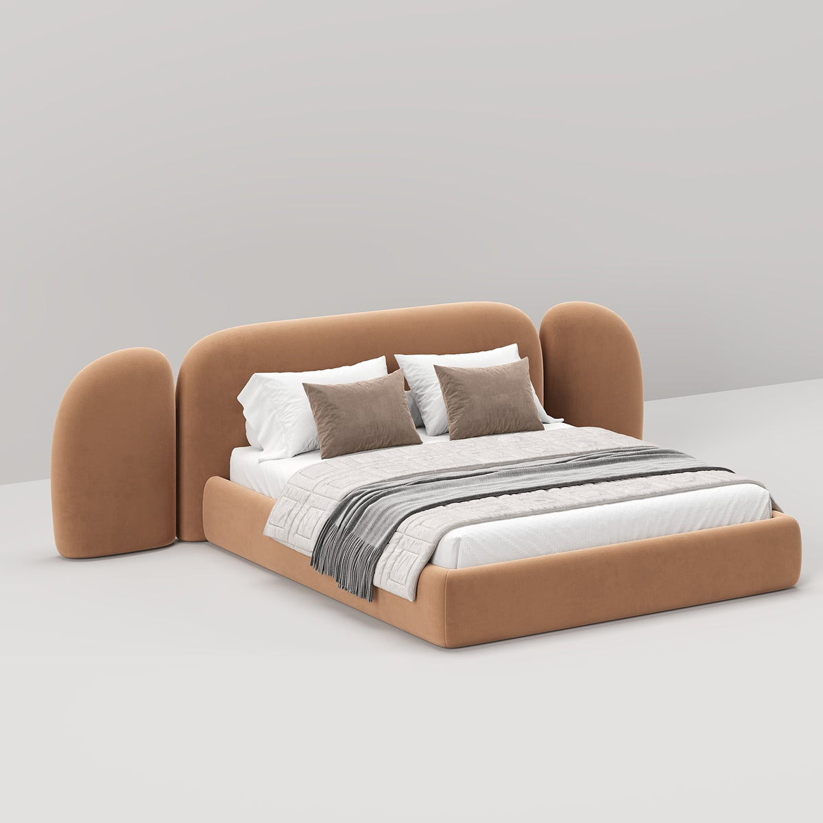 MAPLE HOME Custom Upholstered Bed Frame ¨C Modern Style with Leather/Velvet/Fabric Options