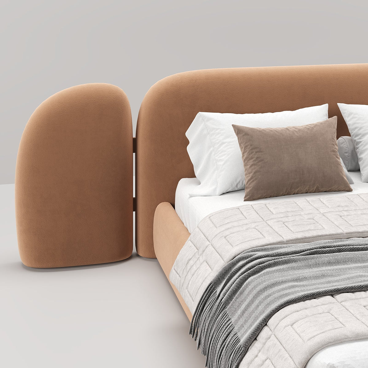 MAPLE HOME Custom Upholstered Bed Frame ¨C Modern Style with Leather/Velvet/Fabric Options
