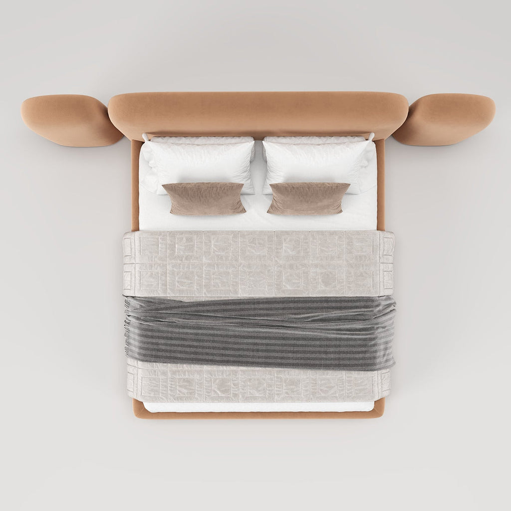 MAPLE HOME Custom Upholstered Bed Frame ¨C Modern Style with Leather/Velvet/Fabric Options