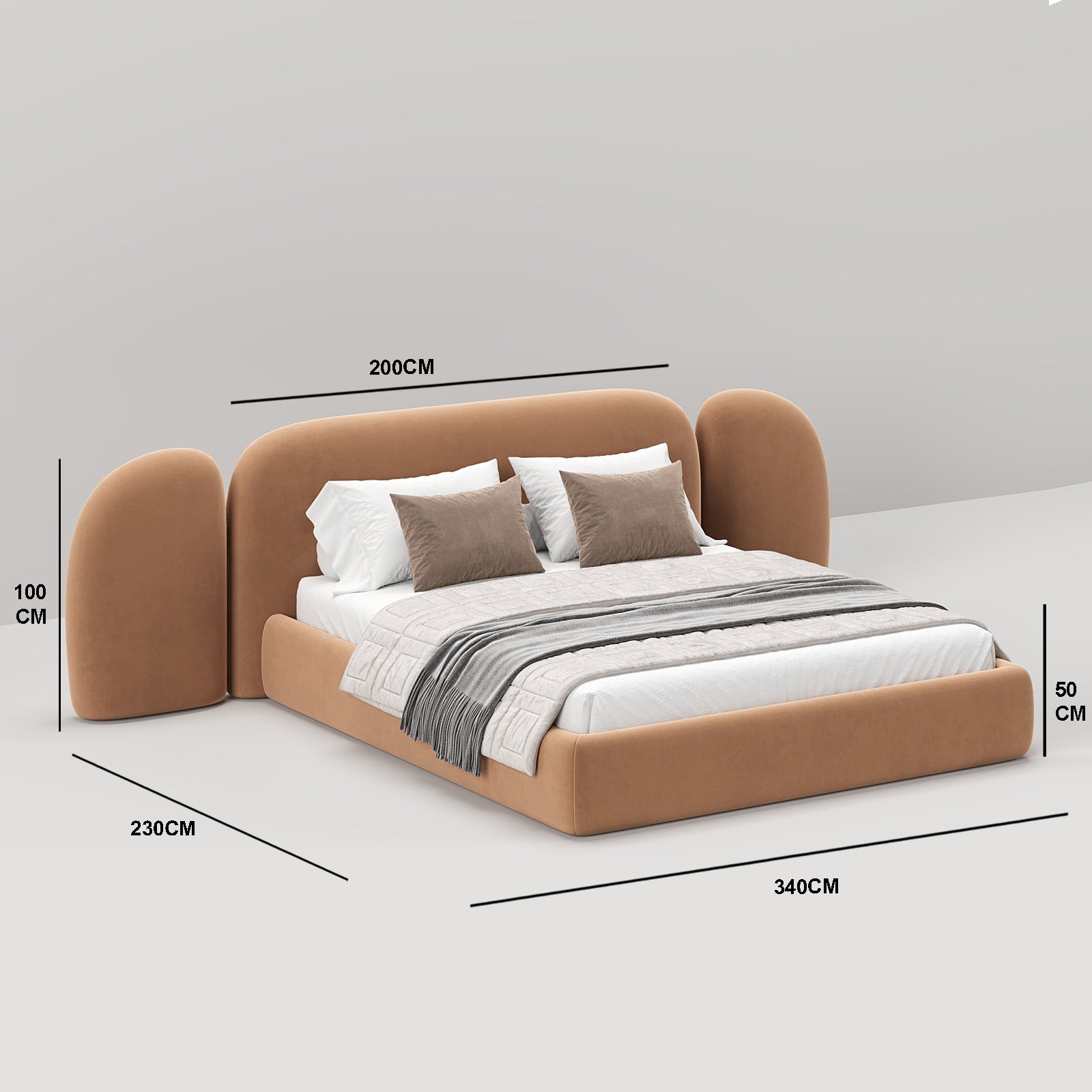 MAPLE HOME Custom Upholstered Bed Frame ¨C Modern Style with Leather/Velvet/Fabric Options