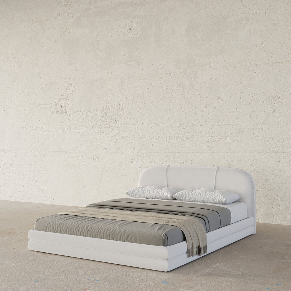 MAPLE HOME Custom Upholstered Bed Frame ¨C Modern Style with Leather/Velvet/Fabric Options