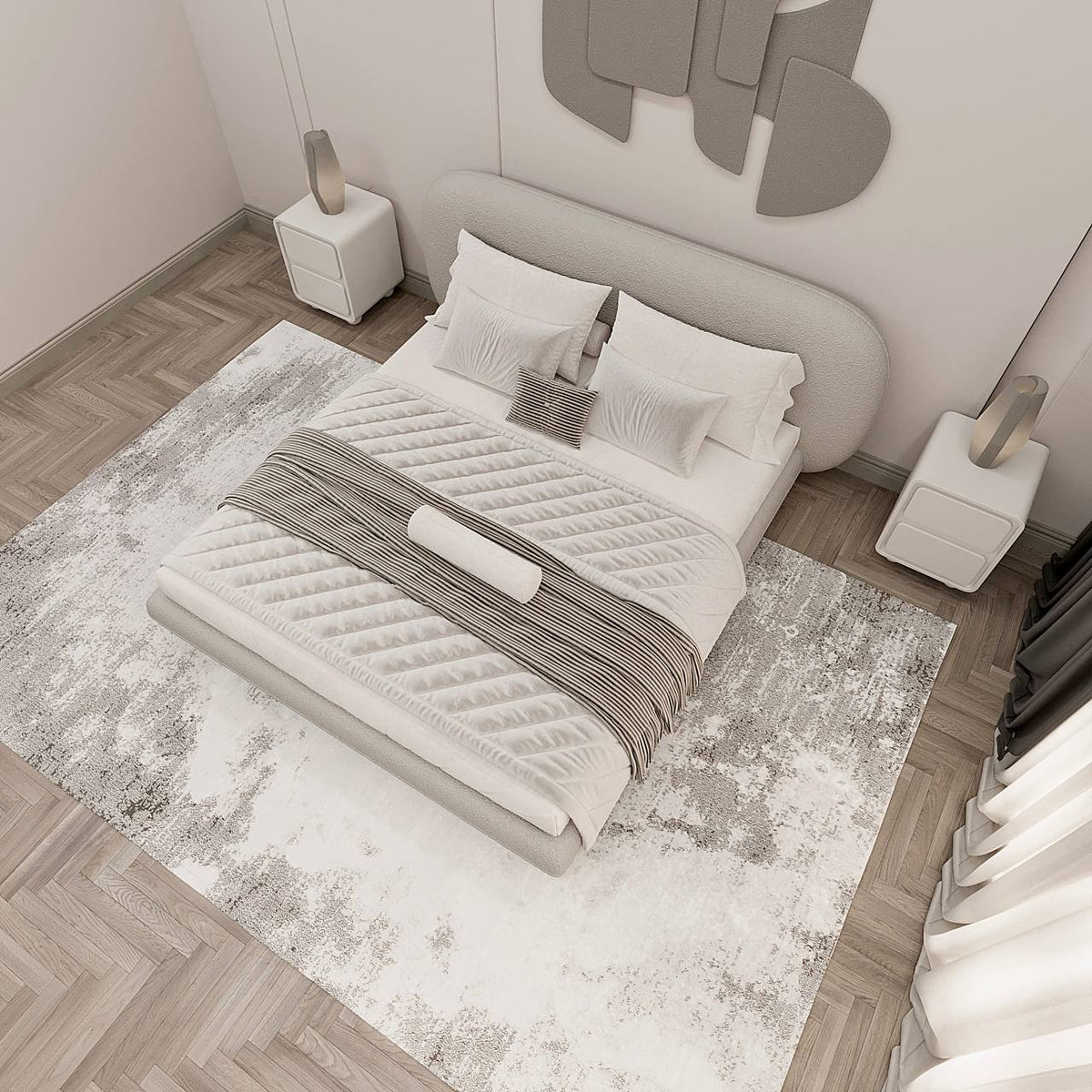 MAPLE HOME Custom Upholstered Bed Frame ¨C Modern Style with Leather/Velvet/Fabric Options