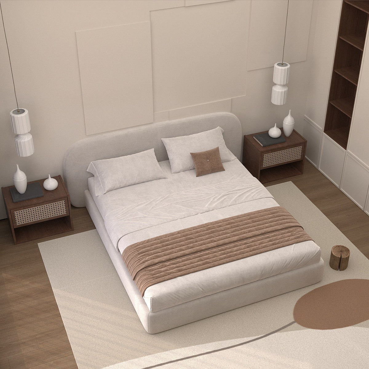 MAPLE HOME Custom Upholstered Bed Frame ¨C Modern Style with Leather/Velvet/Fabric Options