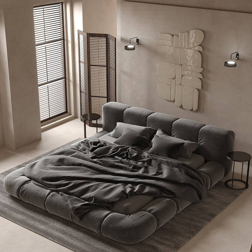 MAPLE HOME Custom Upholstered Bed Frame ¨C Modern Style with Leather/Velvet/Fabric Options