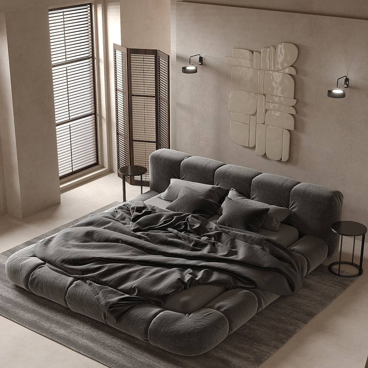 MAPLE HOME Custom Upholstered Bed Frame ¨C Modern Style with Leather/Velvet/Fabric Options