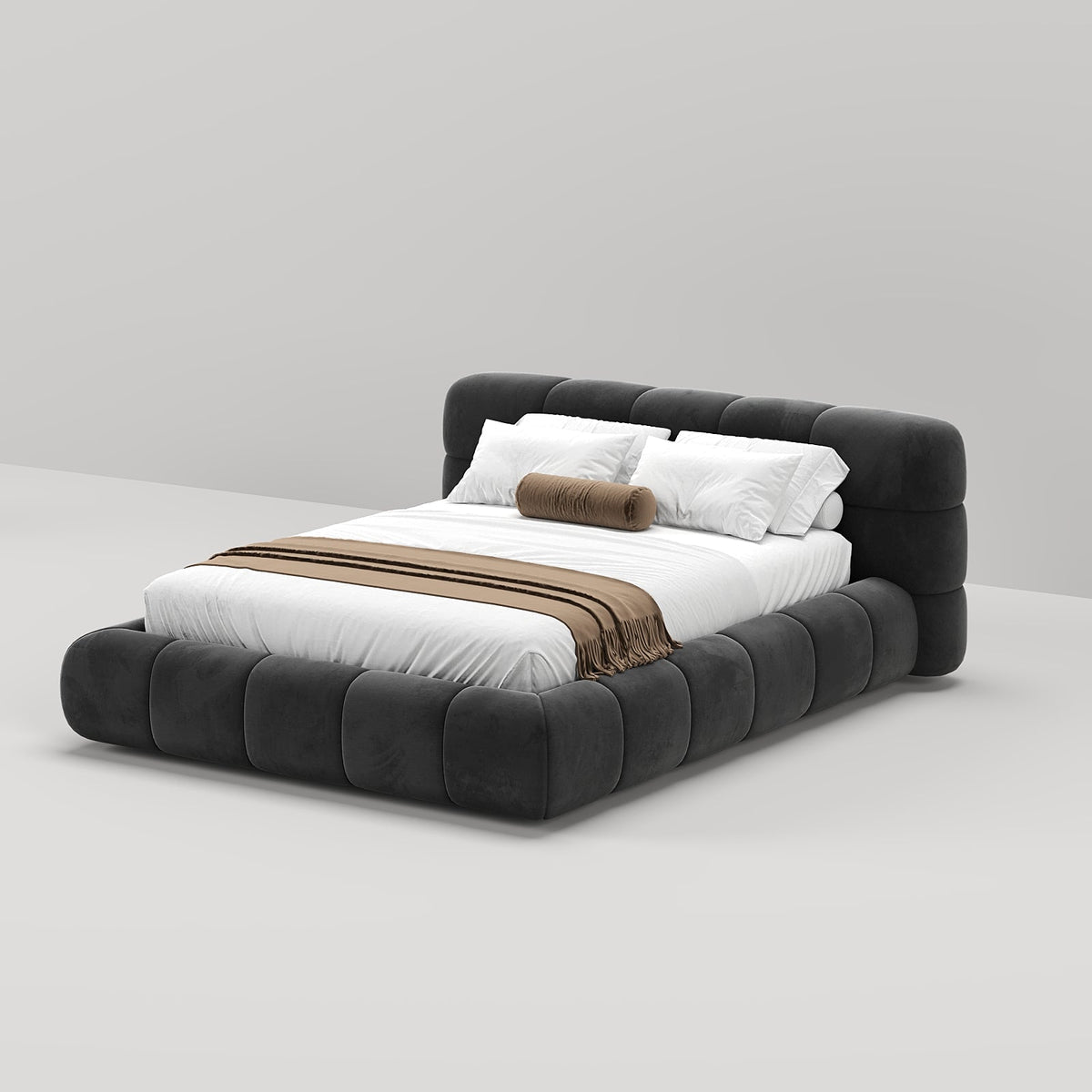 MAPLE HOME Custom Upholstered Bed Frame ¨C Modern Style with Leather/Velvet/Fabric Options