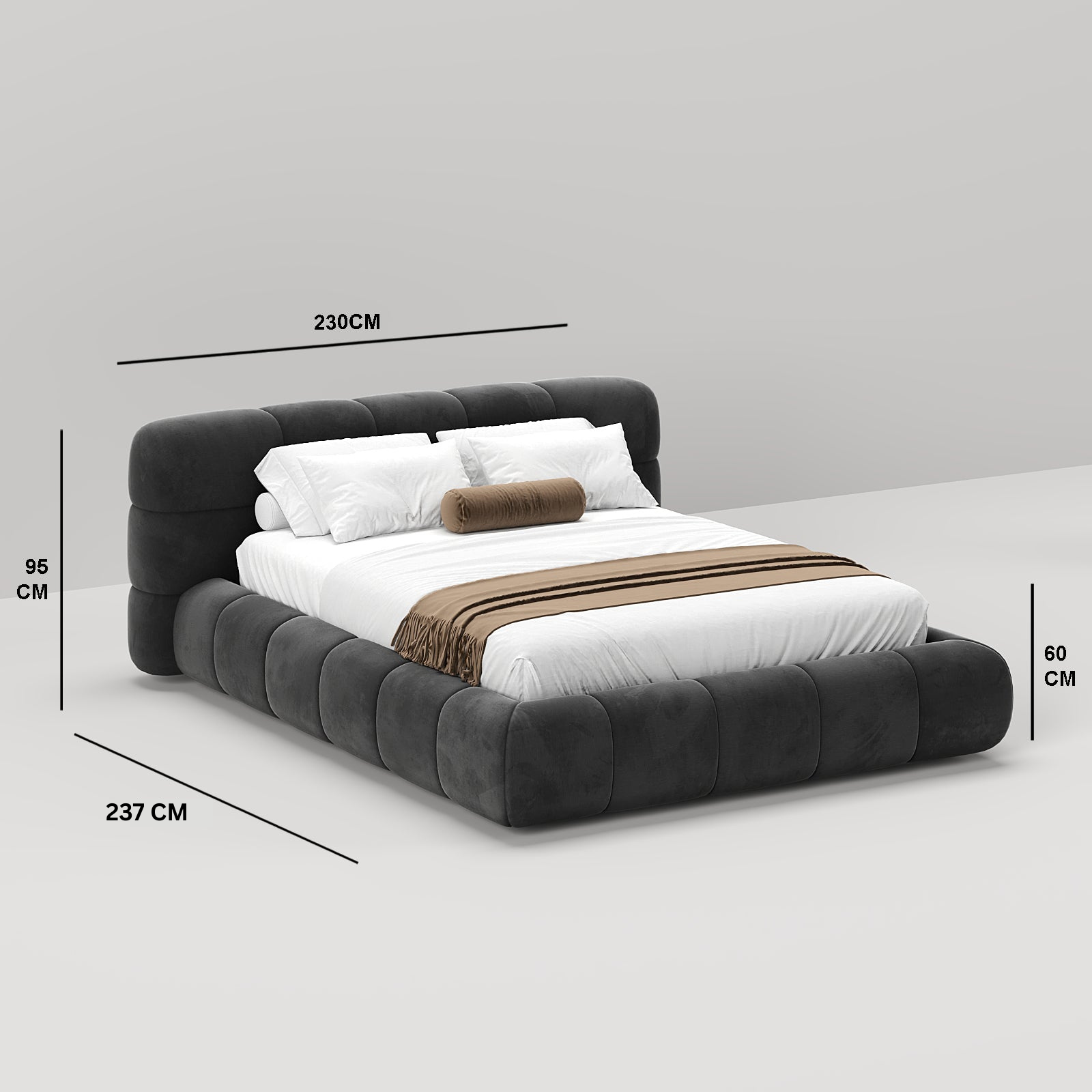 MAPLE HOME Custom Upholstered Bed Frame ¨C Modern Style with Leather/Velvet/Fabric Options