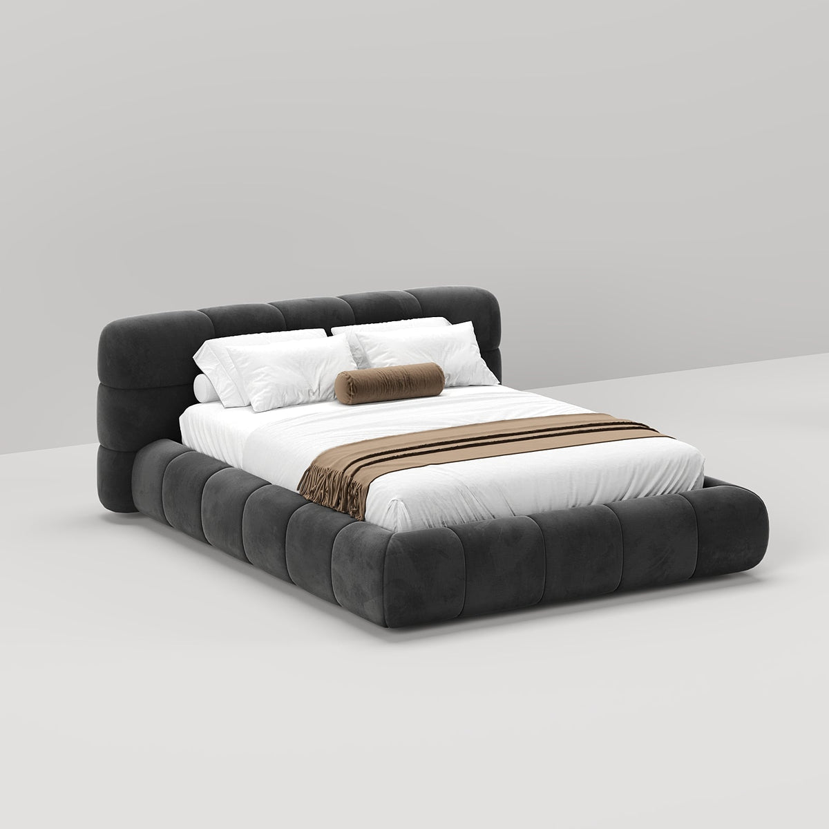 MAPLE HOME Custom Upholstered Bed Frame ¨C Modern Style with Leather/Velvet/Fabric Options