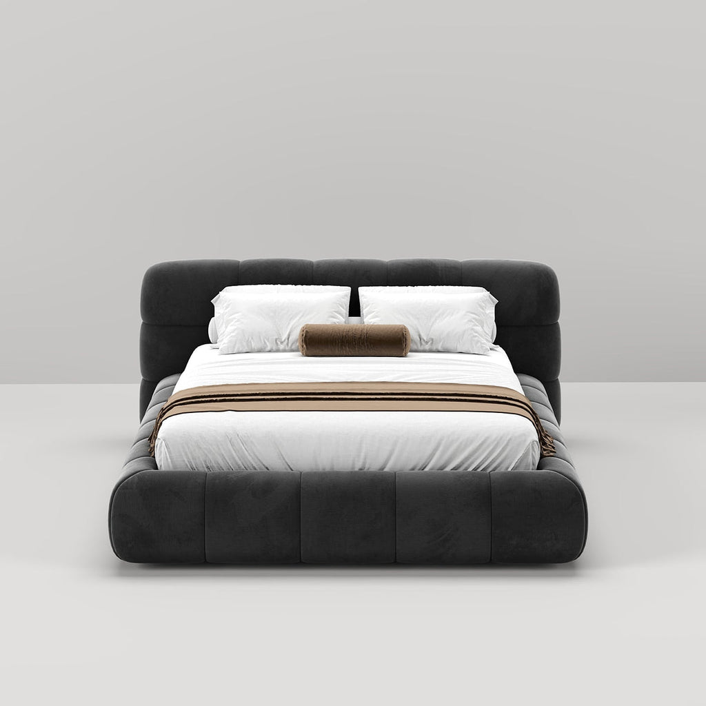 MAPLE HOME Custom Upholstered Bed Frame ¨C Modern Style with Leather/Velvet/Fabric Options