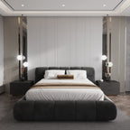 MAPLE HOME Custom Upholstered Bed Frame ¨C Modern Style with Leather/Velvet/Fabric Options