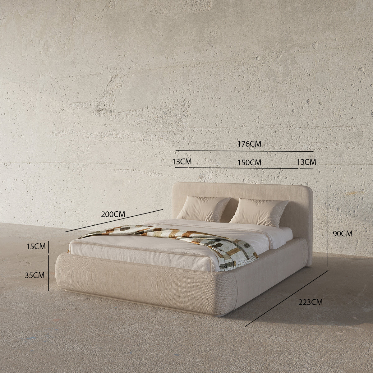 MAPLE HOME Custom Upholstered Bed Frame ¨C Modern Style with Leather/Velvet/Fabric Options