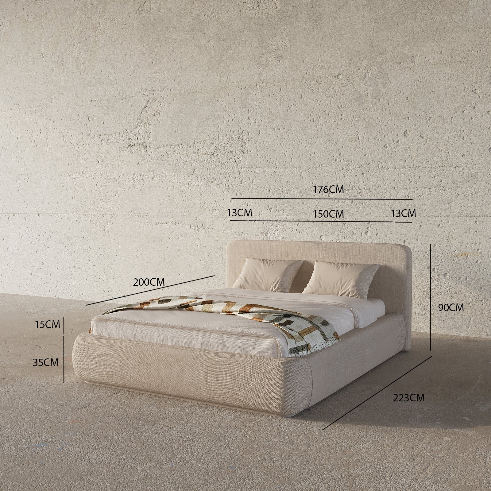 MAPLE HOME Custom Upholstered Bed Frame ¨C Modern Style with Leather/Velvet/Fabric Options