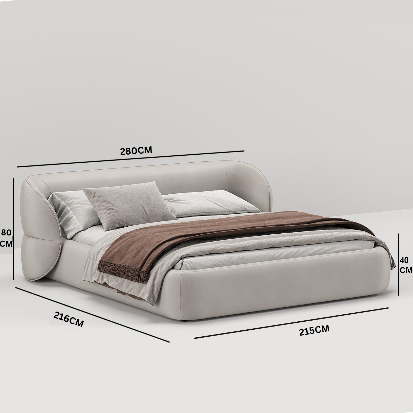 MAPLE HOME Custom Upholstered Bed Frame ¨C Modern Style with Leather/Velvet/Fabric Options