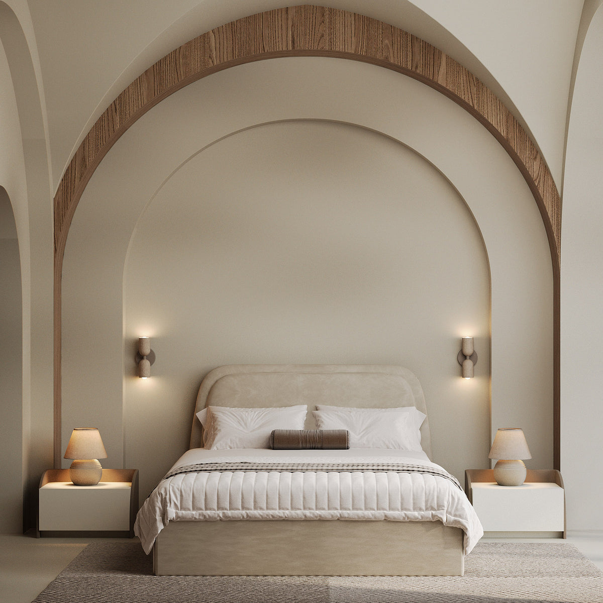 MAPLE HOME Custom Upholstered Bed Frame ¨C Modern Style with Leather/Velvet/Fabric Options