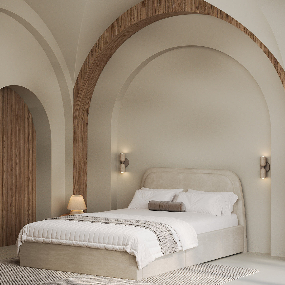MAPLE HOME Custom Upholstered Bed Frame ¨C Modern Style with Leather/Velvet/Fabric Options
