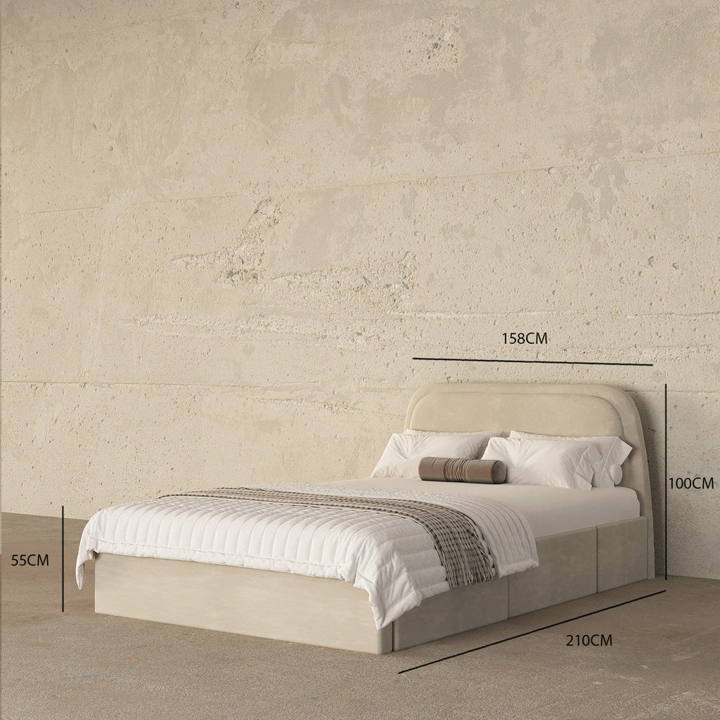 MAPLE HOME Custom Upholstered Bed Frame ¨C Modern Style with Leather/Velvet/Fabric Options