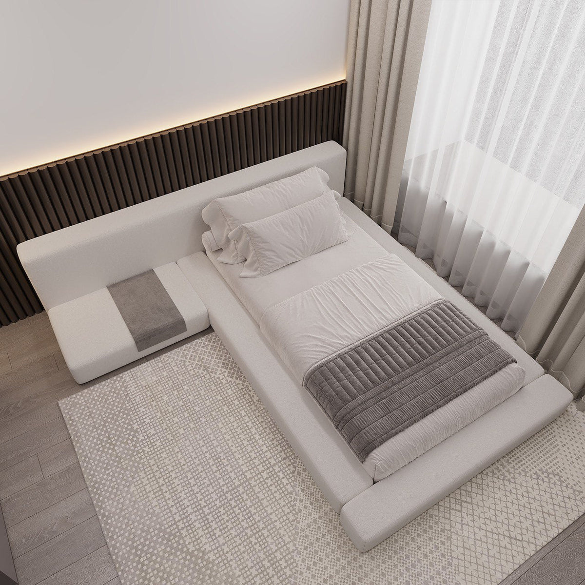 MAPLE HOME Custom Upholstered Bed Frame ¨C Modern Style with Leather/Velvet/Fabric Options