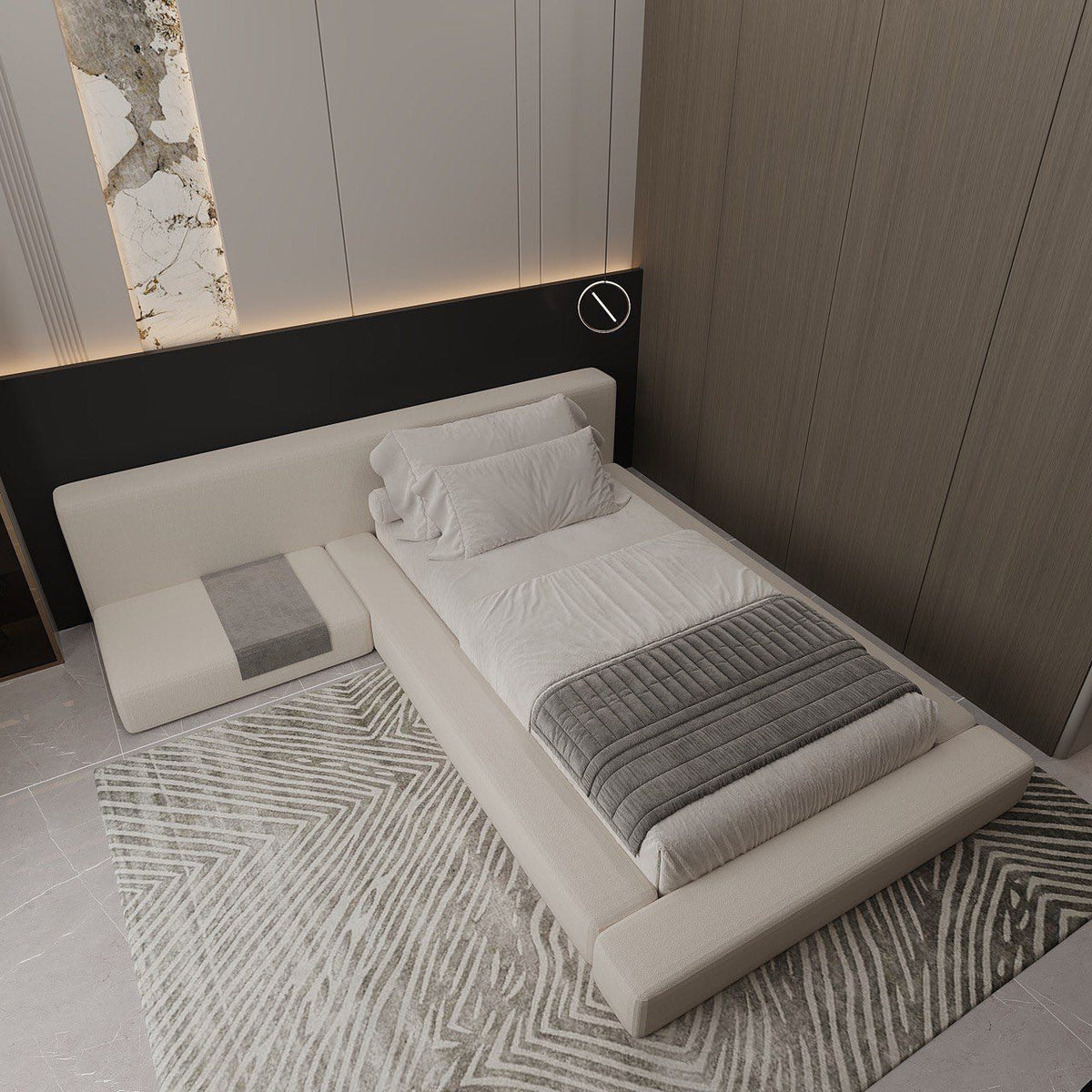 MAPLE HOME Custom Upholstered Bed Frame ¨C Modern Style with Leather/Velvet/Fabric Options