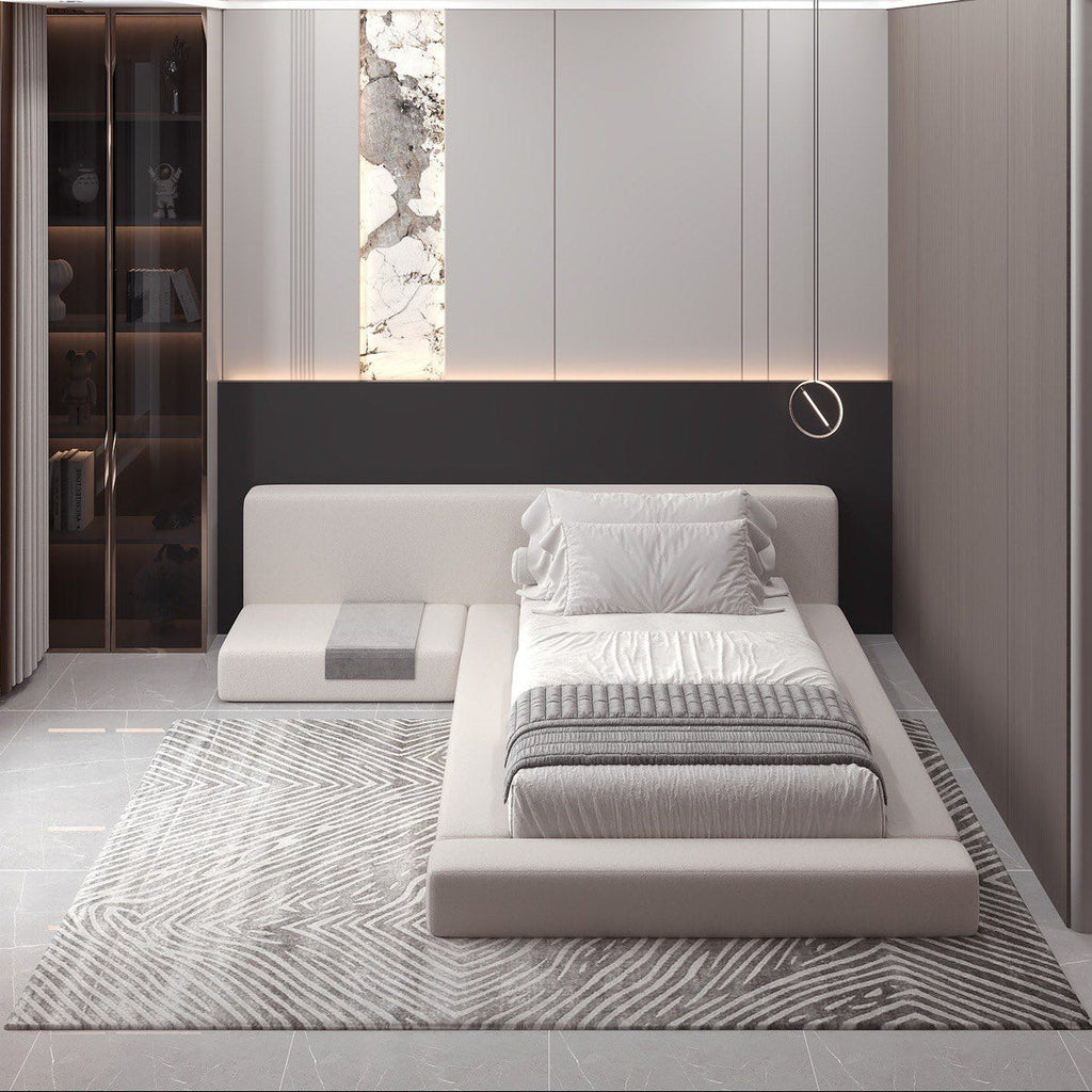 MAPLE HOME Custom Upholstered Bed Frame ¨C Modern Style with Leather/Velvet/Fabric Options