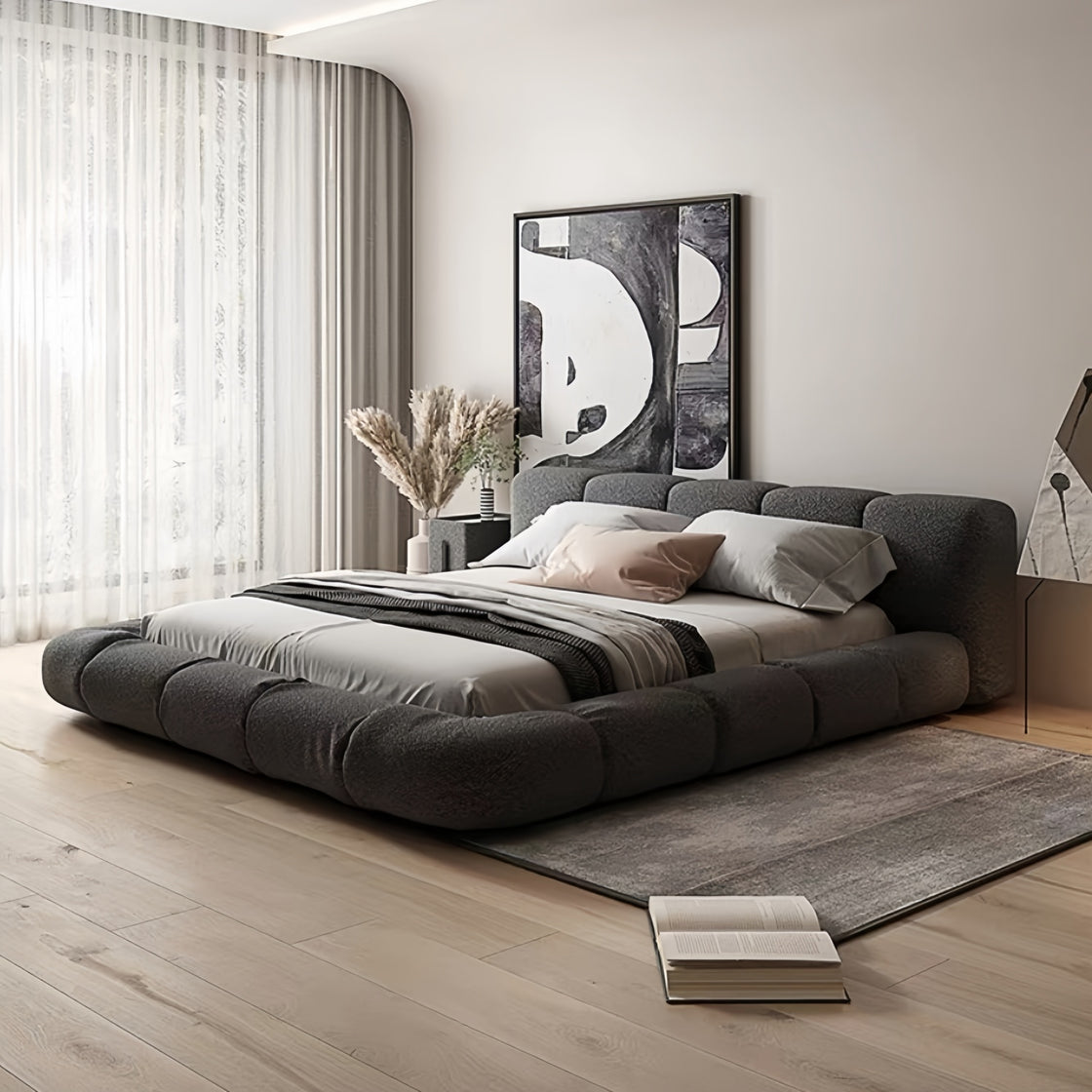 Maple Home Custom Upholstered Bed Frame UAE Made, Vertical Stripes ...