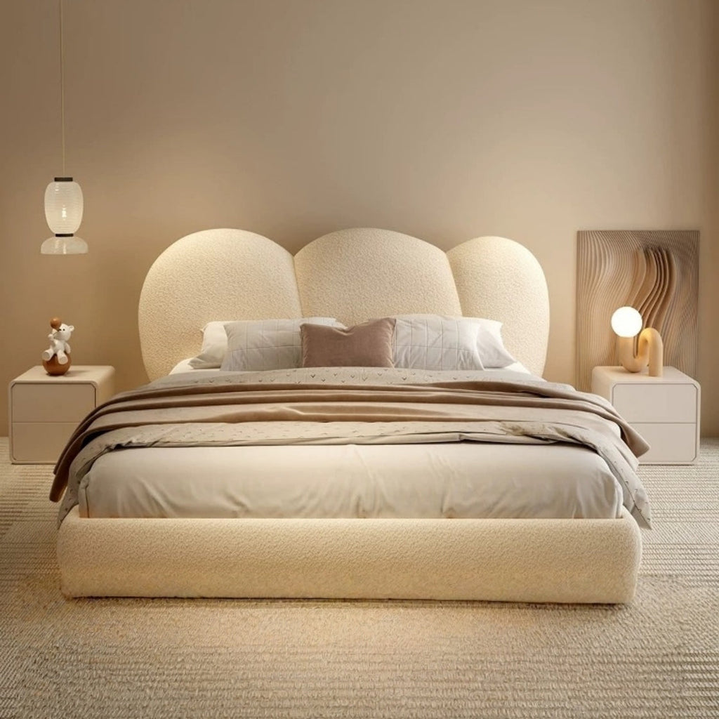 Maple Home Upholstered Bed Frame ¨C Custom Sizes & Colors, Vertical Stripes, UAE-Made