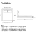 Maple Home Upholstered Bed Frame ¨C Custom Sizes & Colors, Vertical Stripes, UAE-Made