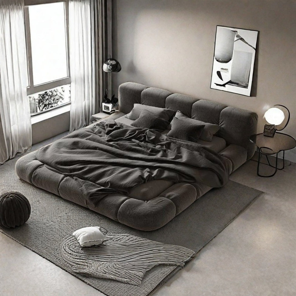 Maple Home Upholstered Bed Frame ¨C Custom Sizes & Colors, Vertical Stripes, UAE-Made