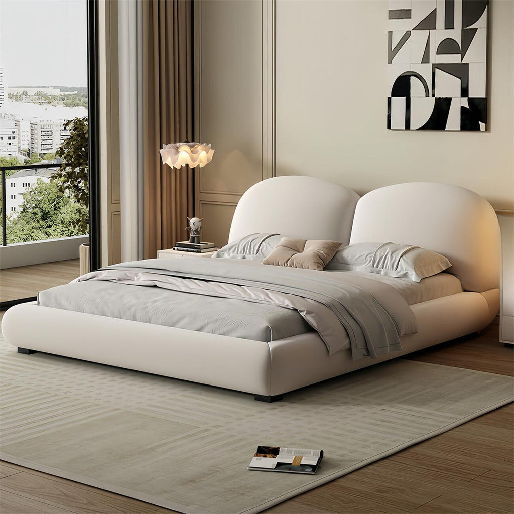 Maple Home Upholstered Bed Frame ¨C Custom Sizes & Colors, Vertical Stripes, UAE-Made