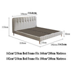 Bed Frame Velvet Fabric Platform Bed Thick Padded Headboard Premium Wooden Frame Bedroom