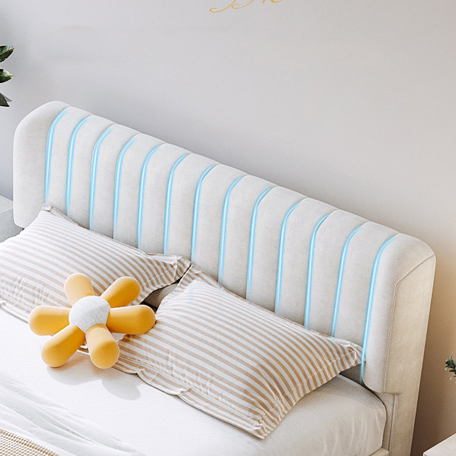 Maple Home Upholstered Bed Frame – Custom Sizes & Colors, Vertical Stripes, UAE-Made