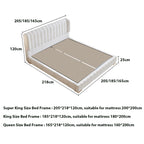 Maple Home Upholstered Bed Frame – Custom Sizes & Colors, Vertical Stripes, UAE-Made