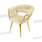 Dining Chairs Velvet Cushion Seat Chair Stainless Steel Golden Legs Dining Room Chair